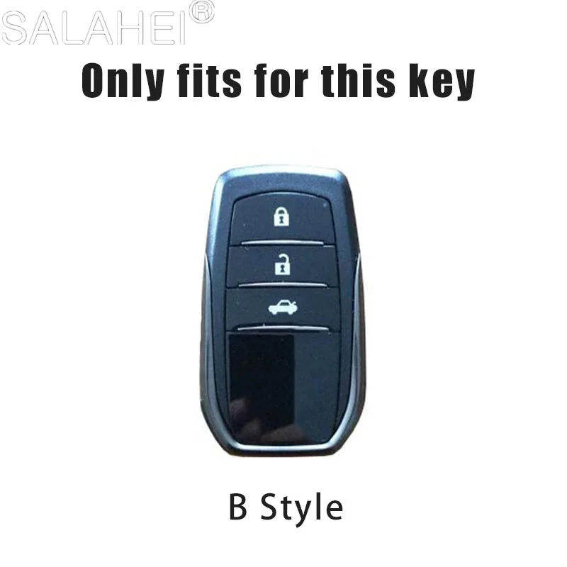 Zinc Alloy 2 Buttons Car Key Fob Case Cover for Toyota Hilux Innova Rav4 Fortuner Yaris 2021 Protector Key Sheel Fob Accessories