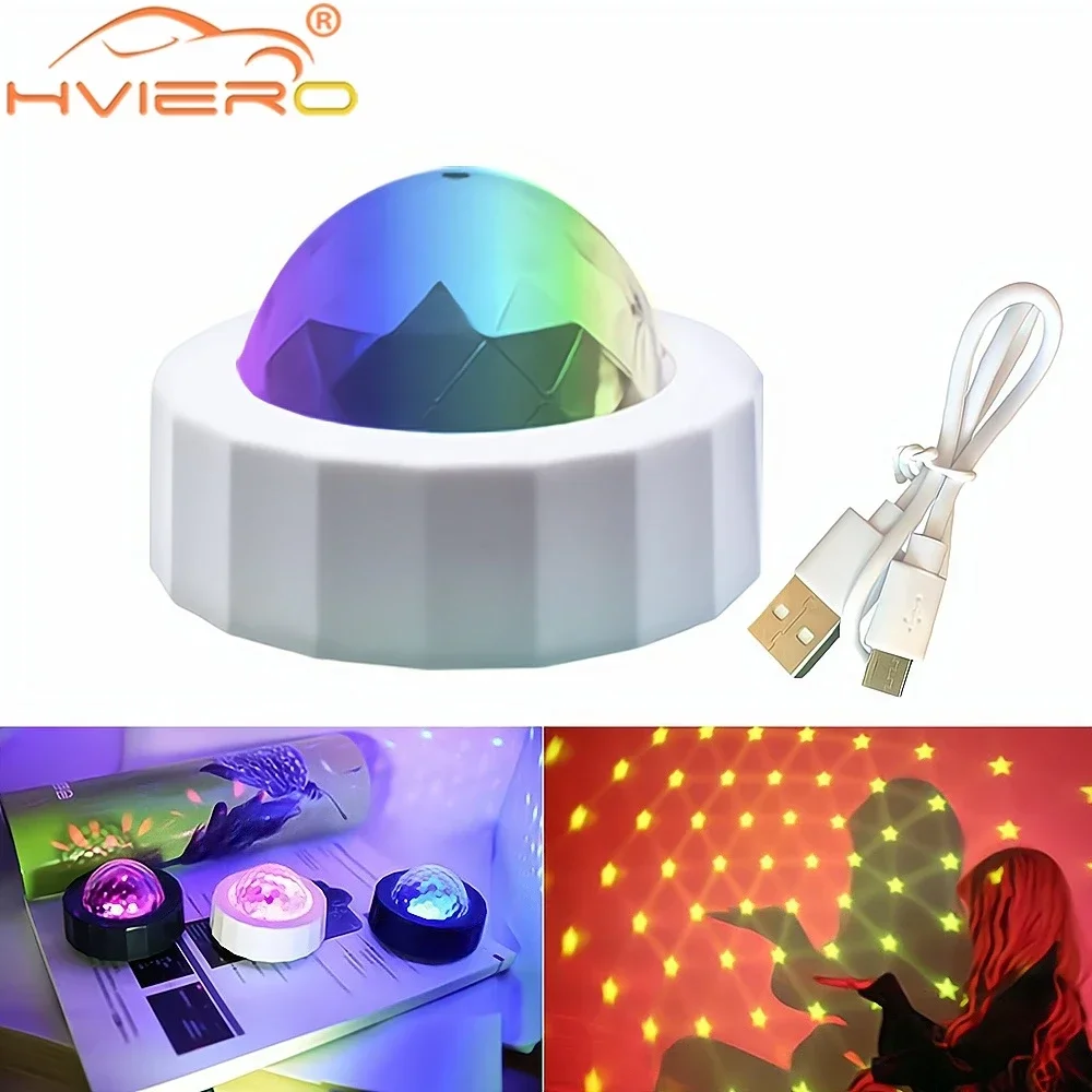 Car Ambient Lantern Party Atmosphere Interior Dome Trunk Wall Lamp Welcome Lighting Accessories DJ RGB Colorful Music Sound Led