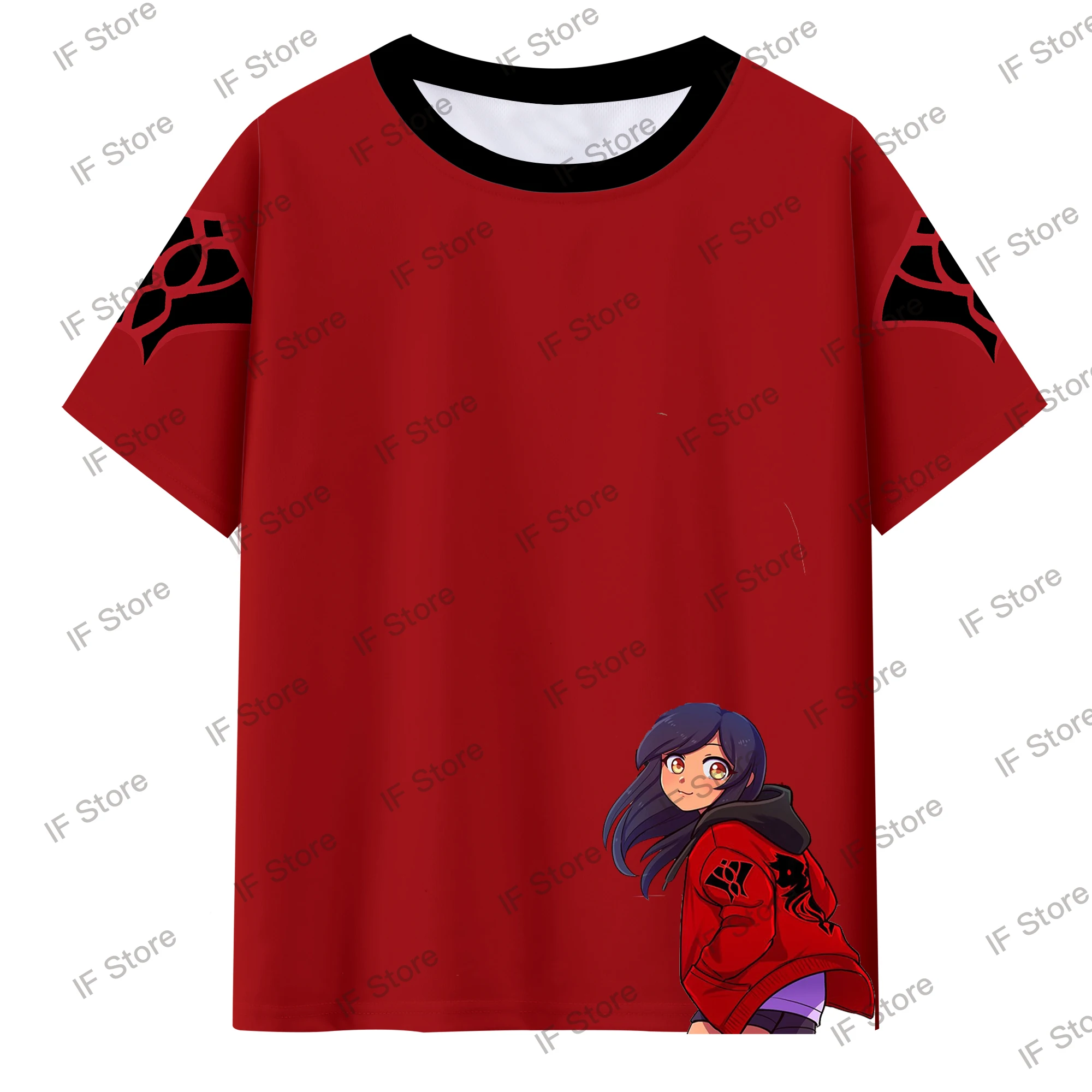 Футболка Aphmau Aaron Varsity с коротким рукавом Merch Cartoon Косплей с коротким рукавом Мужчины Женщины ребенок Harajuku Y2K футболка высокого качества