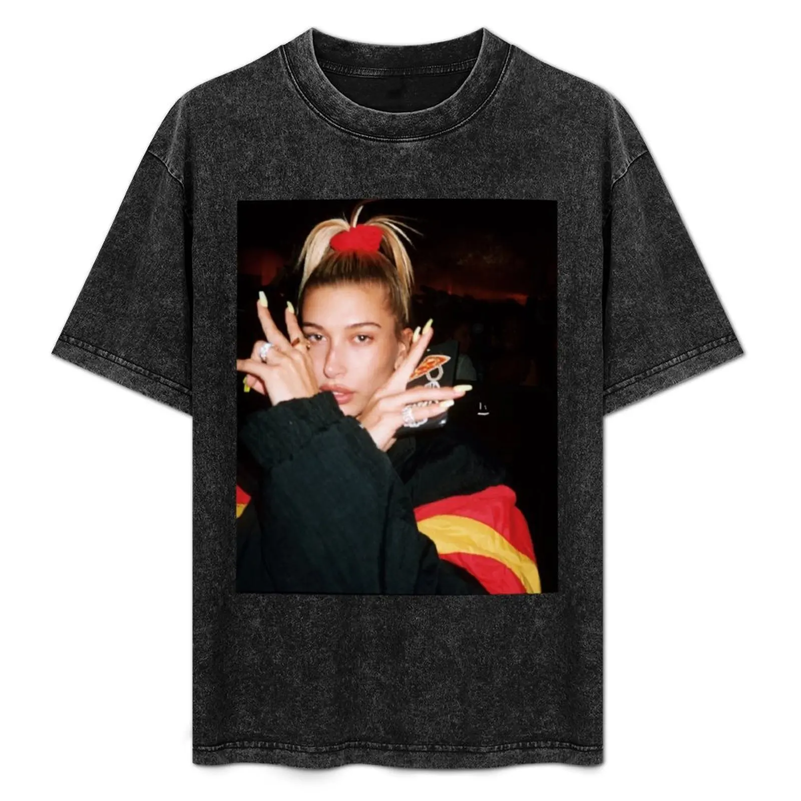 Hailey Baldwin Bieber T-Shirt plus size clothes Short sleeve tee mens graphic t-shirts pack