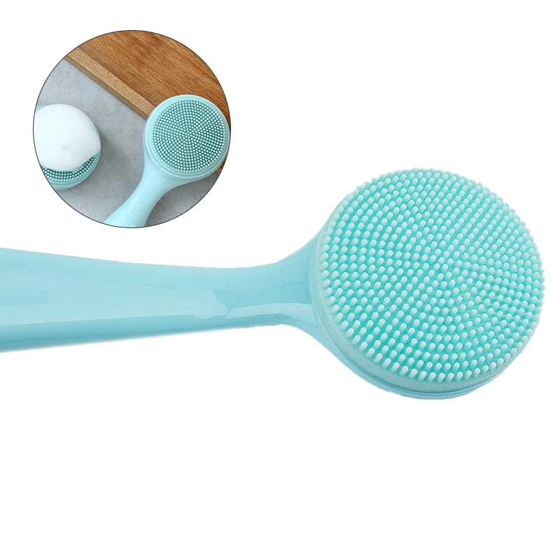 Brosse nettoyante pour le visage en silicone, double face, cheveux doux, massage du visage, dissolvant de points noirs, outil de soins de la peau portable, 1 pièce