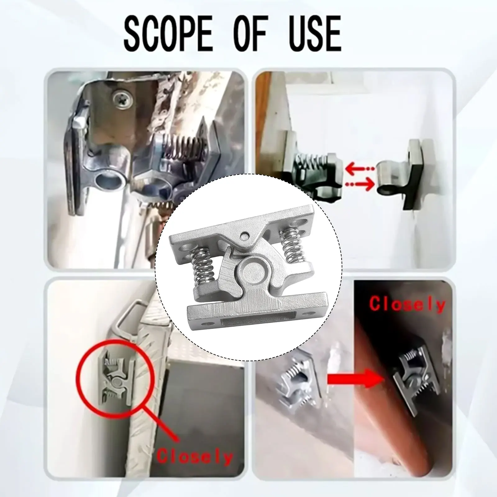 Double Roller Catch With Spring Loaded Stainless Steel Door Lock Stop Clamp RV Door Clamp Clip Hardware Safety Door Hasp Lock