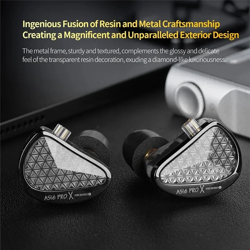

Excellent-AS16 PRO X 16BA 8 Balanced Armature In Ear Earphone High Sound Quality Headsets Hifi Monitor Music Headphones