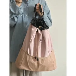 Lightweight Large Capacity Women Backpack Drawstring Strap Pocket Fashion Drawstring Travel Bag For Ladies All-match Backpacks