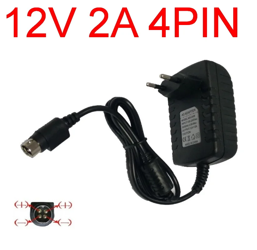 AC DC Adapter 12V 2A 4PIN for Hikvision Video Recorder 7804 7808H-SNH CWT KPC-024F DVR NVR Power adapter  Adaptor