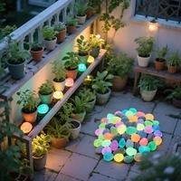 20pcs/bag Glow in the Dark Garden Pebbles Lawn Garden Stone Aquarium Glow Stone Outdoor Decor Stones for Outdoor Lace Decoration 6