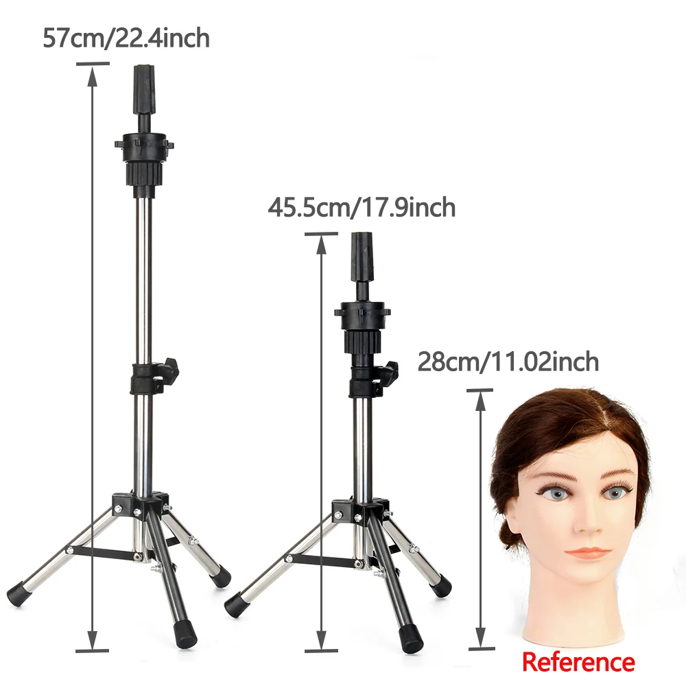 

Mannequin Head Tripod Stand Adjustable Hairstyles Hairdressing Silver Aluminum Training Wig Head Clamp Holder For Practice