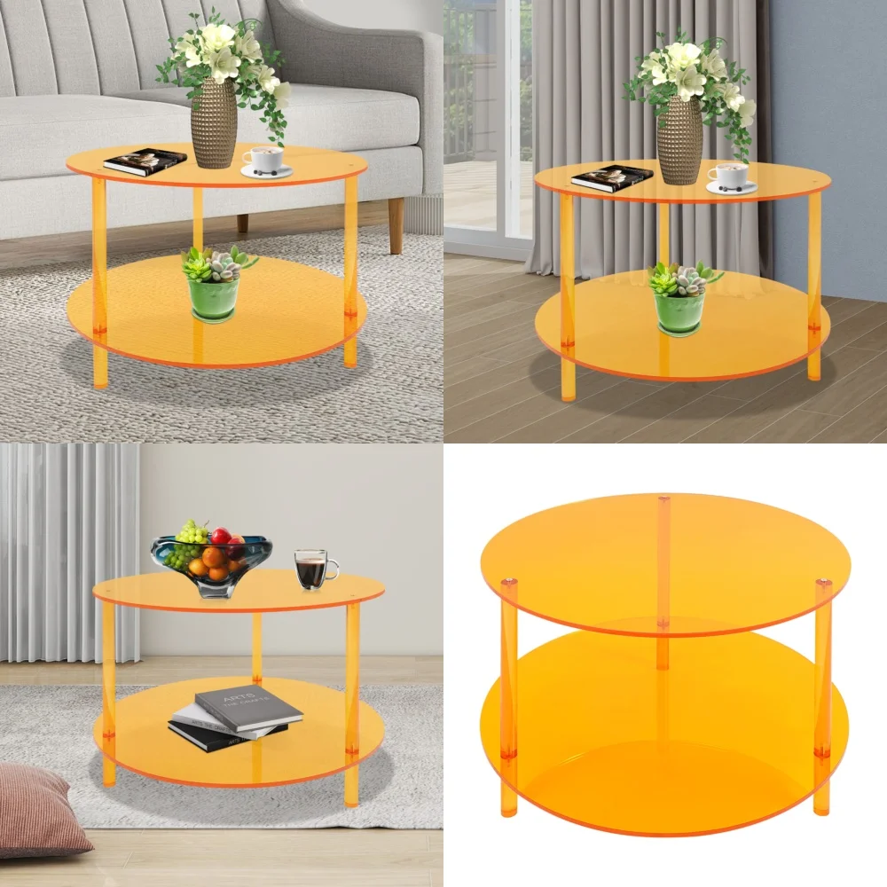 

Café TablesModern 2-Tier Acrylic Coffee Table for Stylish Living Spaces