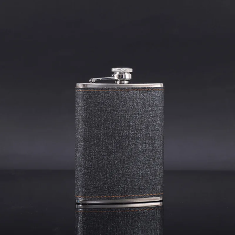 8oz Portable Flagon Hip Flask set cloth with cup funnel for Whiskey Vodka Wine Pot Alcohol outdoor gift box Drinking Bottle