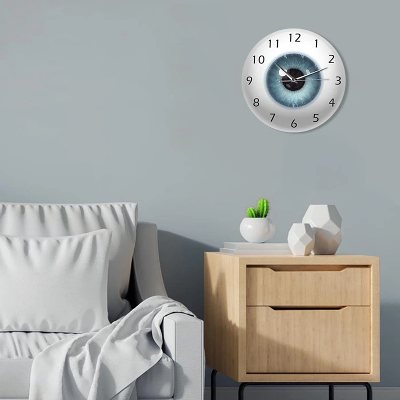 The Eye Eyeball With Beauty Contact Pupil Core Sight View Ophthalmology Mute Wall Clock Optical Store Novelty Wall Watch