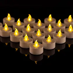 Bateria operado LED acende velas, velas para criar ambiente quente, luzes brilhantes cintilantes naturalmente, 48 pcs, 24 pack, 12 pacotes