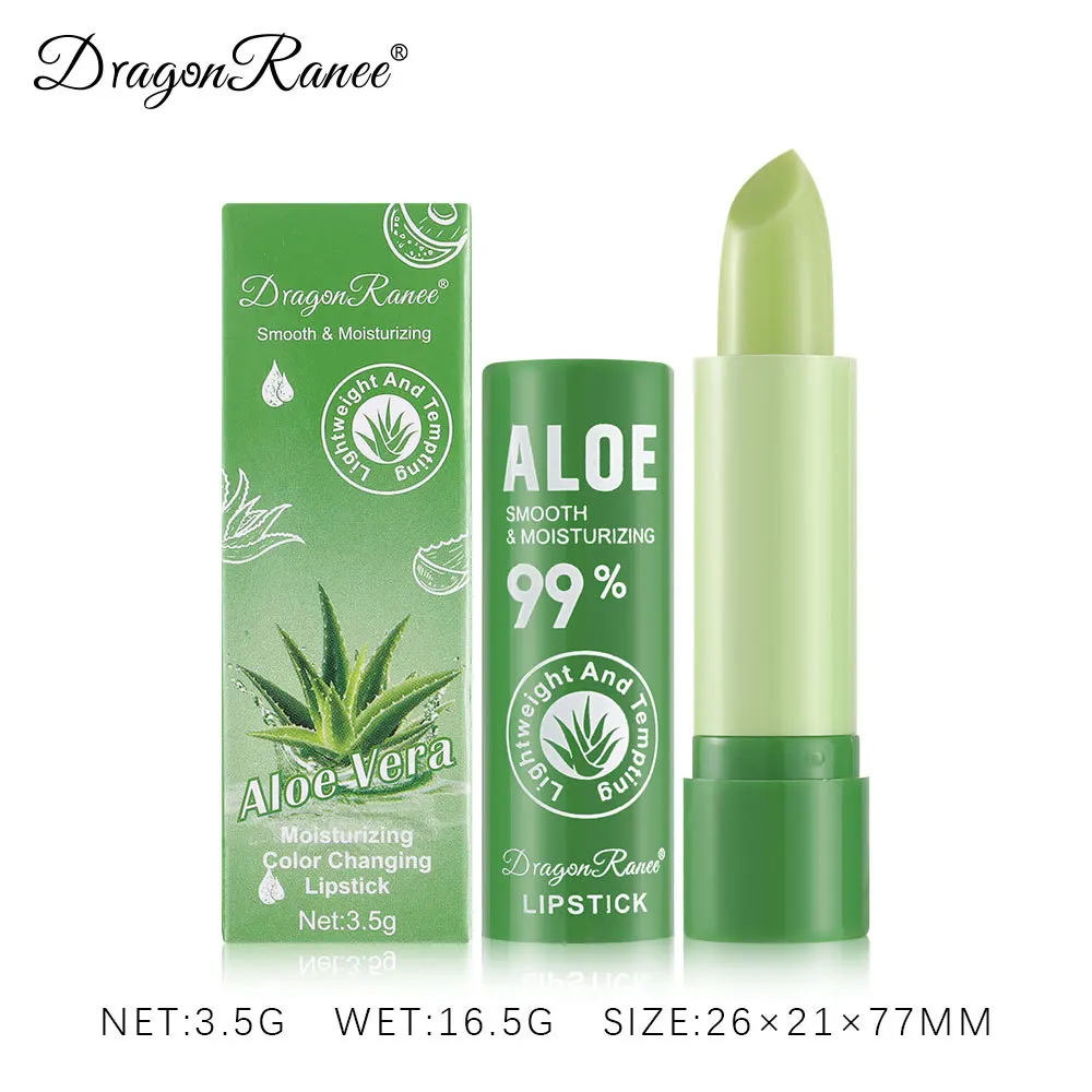 Natural Aloe Vera Moisturizing Lip Balm Color Changing Lipstick Lasting Nourishing Lipsticks Lips Care Korean Makeup Cosmetics