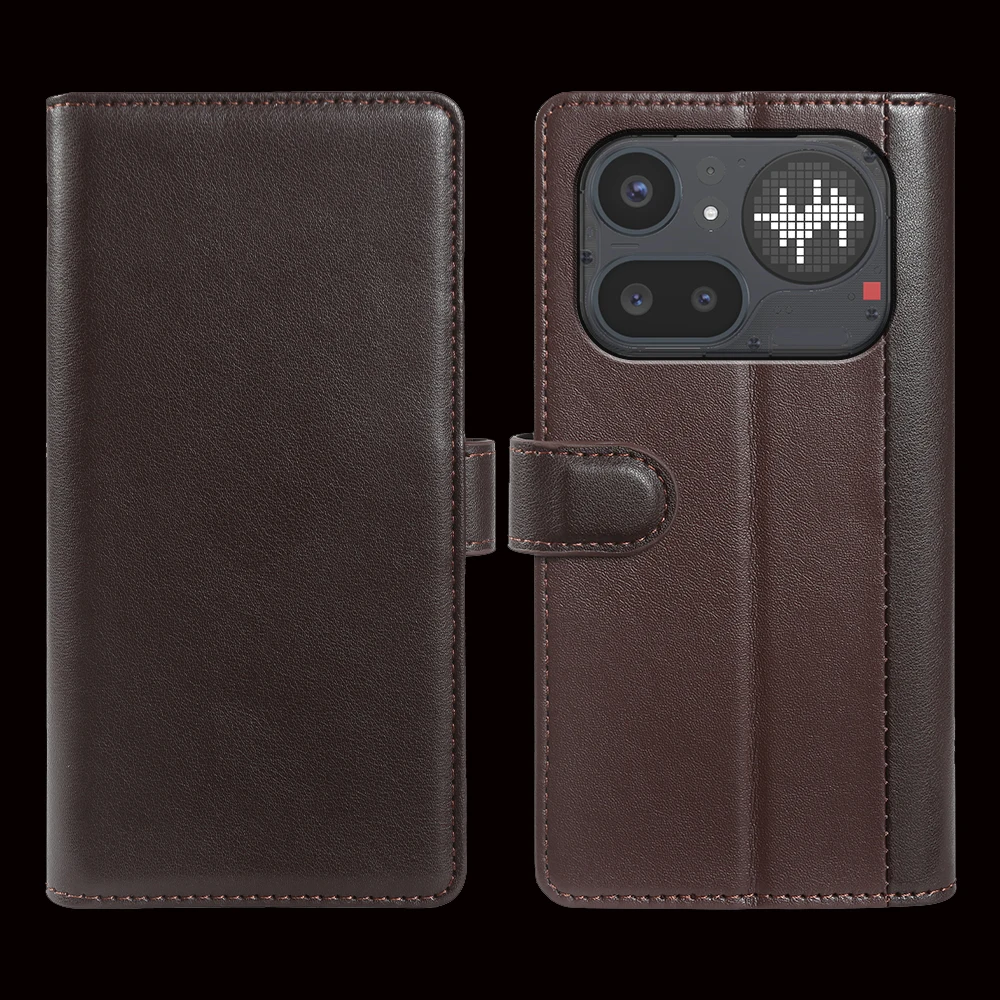 Premium Genuine Leather Flip Case For Nothing Phone 4A Pro 3A Lite 2A Phone Case Cover Two-Layer Real Leather Coque 4 A 4APro