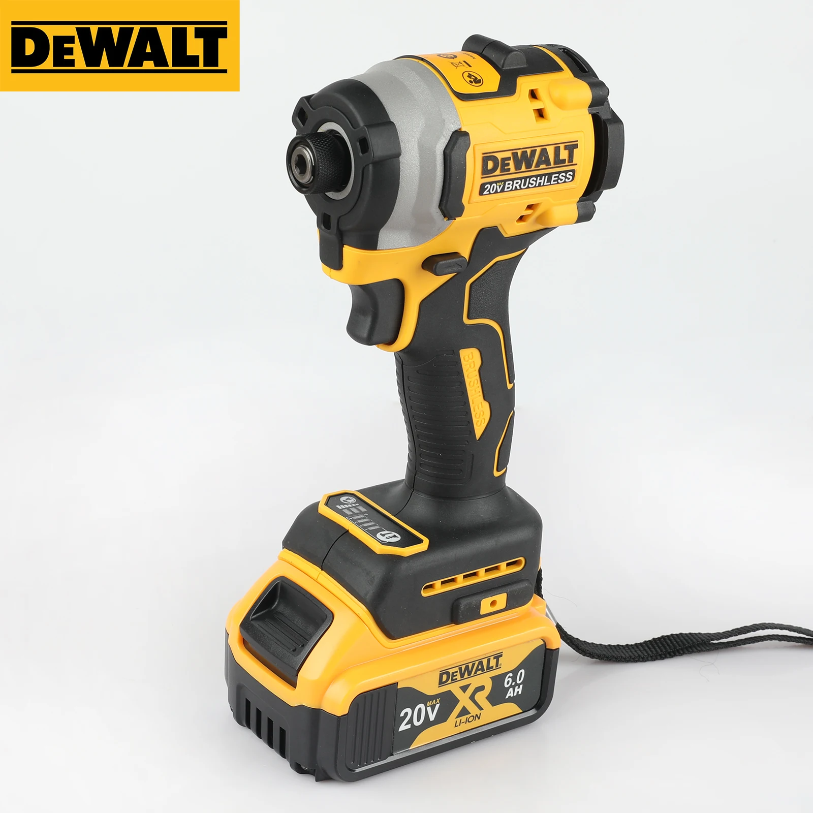 DEWALT DCF850 20V ليثيوم - محرك تأثير أيون بدون فرش - مفك براغي كهربائي عزم دوران عالي، أداة طاقة احترافية