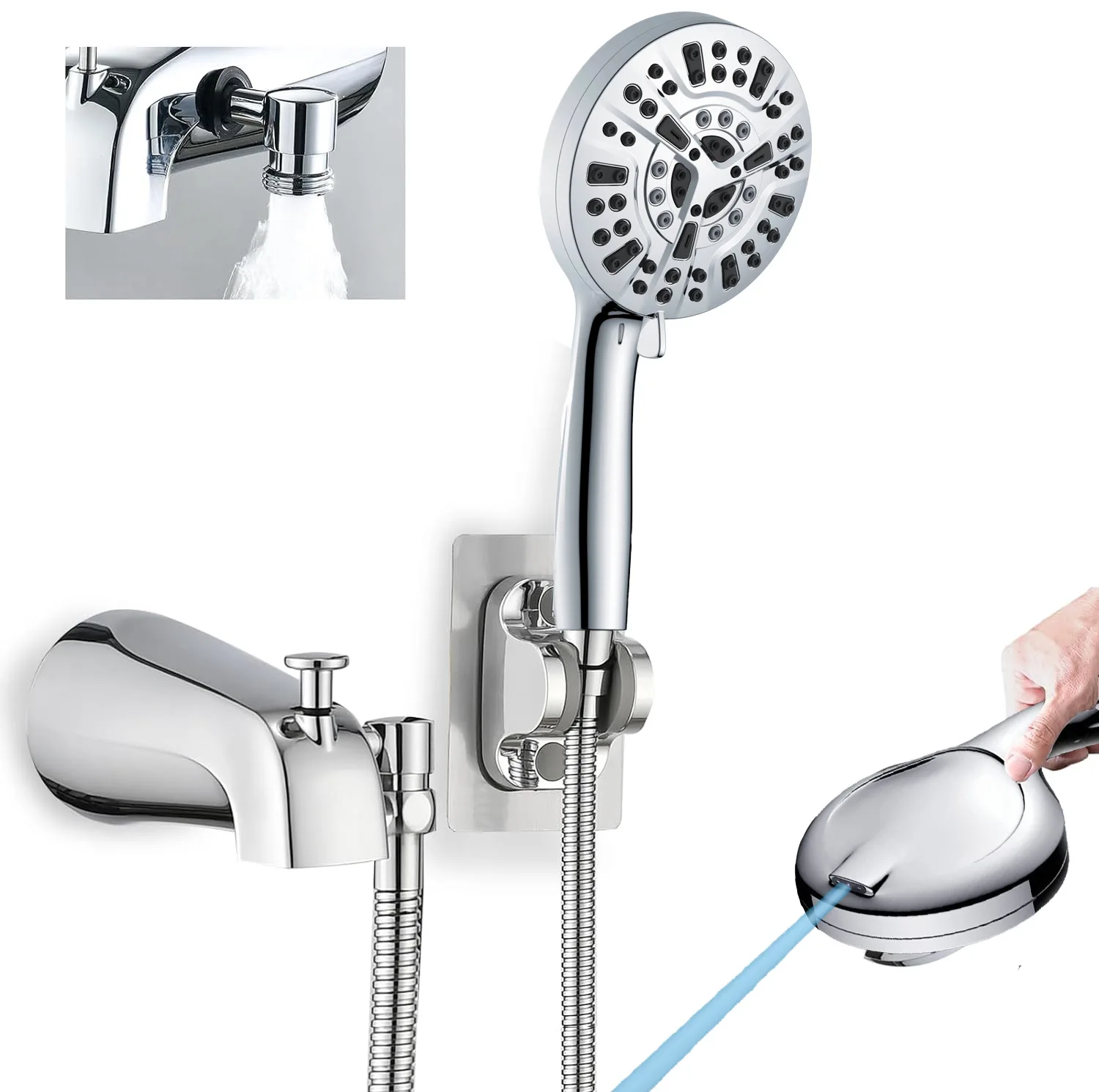 

Bathtub Faucet Wall Outlet Tank Edge Type Hot and Cold Bath Shower Set Wall Type Bathtub Faucet