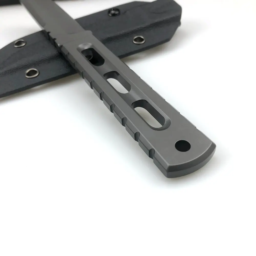 TRSKT Cool Tactical Knife AUS-10 6mm Thick Blade Outdoor EDC Hunting Camping Knife with Kydex Sheath For Gift Tool Droshipping