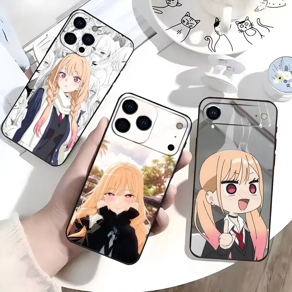 

My Dress Up D-Darling Marin Kitagawa Phone Case For IPhone 17,16,15,14,13,12,11,Plus,Pro,Max,Plus,XS,soft case Black silicone