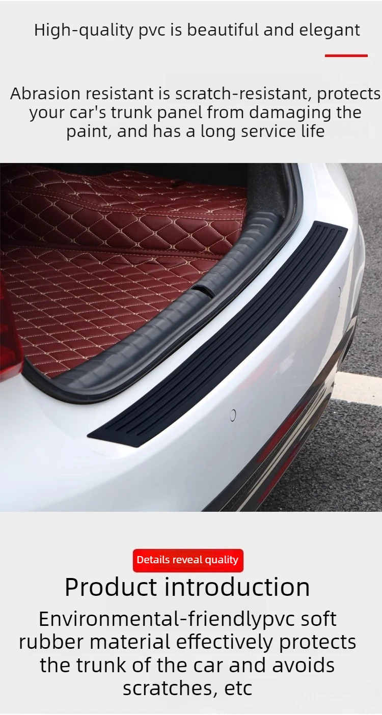 1/2/3/4 Stück Universelle Selbstklebende Zuschneidbare Kratzfeste Kofferraum-Schutzleiste Abdeckung Auto-Heckstoßstangen-Schutz – Detail 5