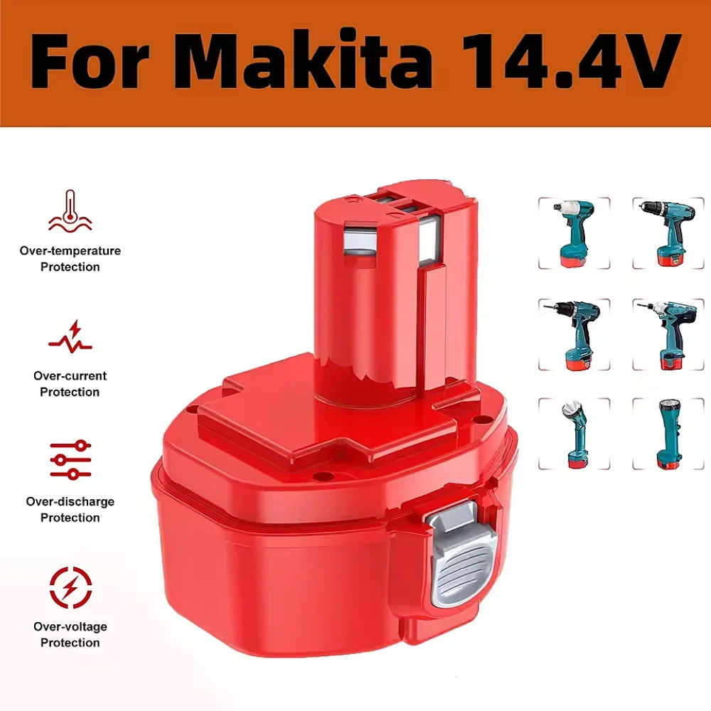 100% New 14.4V Ni-MH Rechargeable Battery 4800mAh For Makita PA1414221420 192600-1 6281D 6280D Power Tool Battery