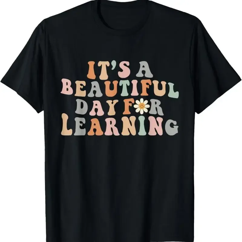 Its Beautiful Day For Learning Retro Teacher Students T Shirt