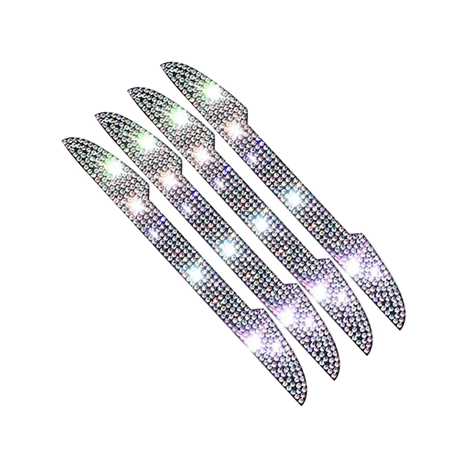 4 Pieces Bling Car Door Side Edge Guards Protector Anti Scratch Rhinestones Trim Stickers for Rear View Mirror handle for door