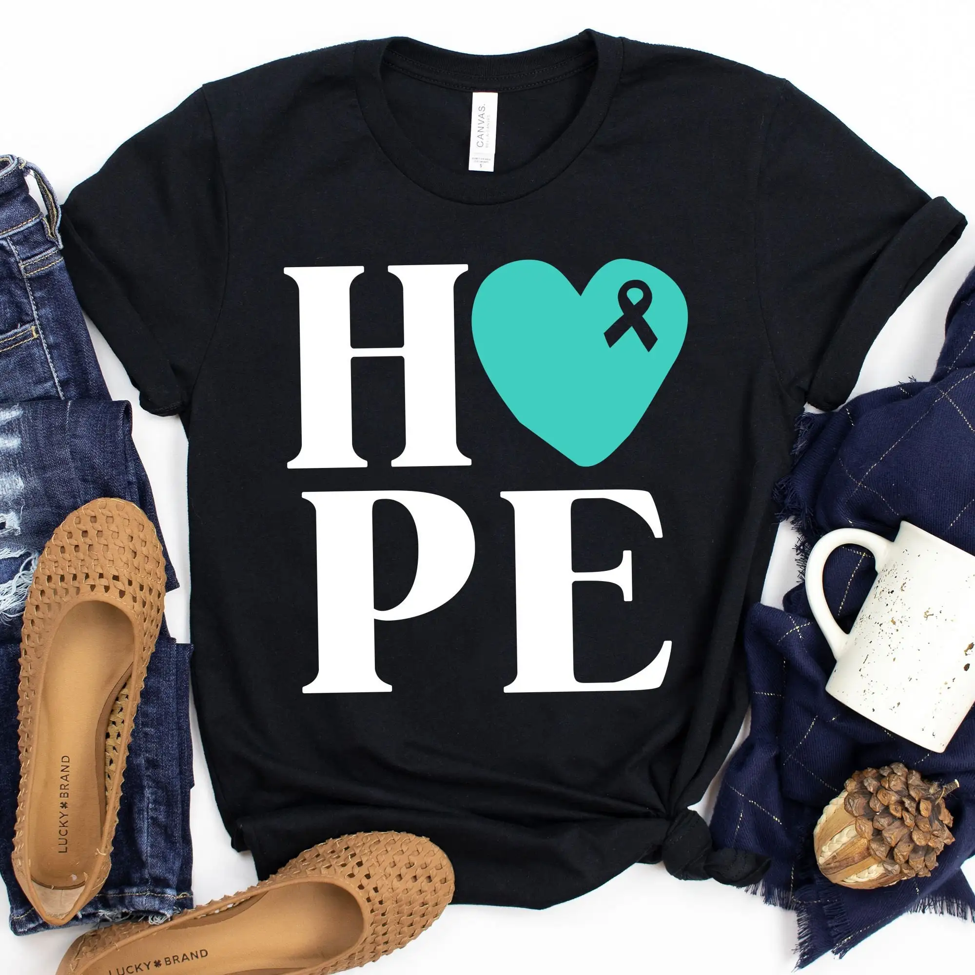 Hope T Shirt Ovarian Cancer Survivor Awareness Support Month