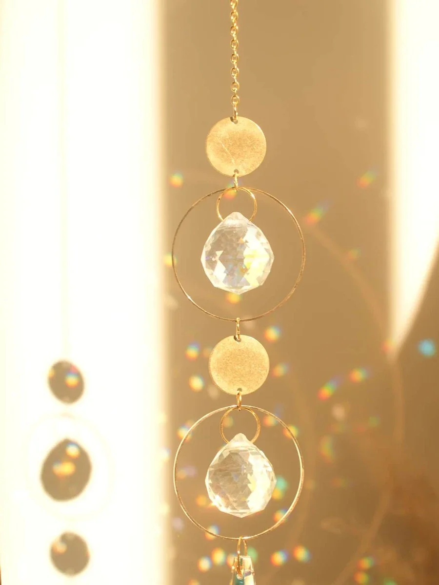 1pc Crystal Sun Catcher Pendant, Rainbow maker, suitable for patio, garden, window, home, party wedding decoration
