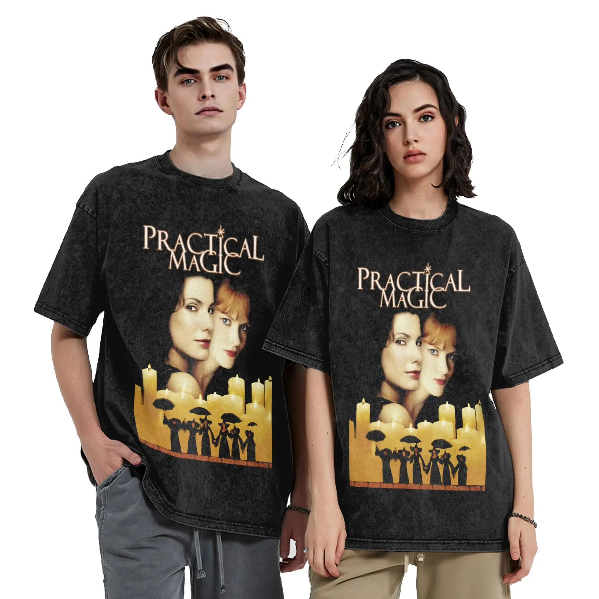 Washed T Shirts Practical Magics 1998 Hip Hop T-Shirt Harajuku  Streetwear Cotton Graphic Printed Tops Tee Shirt for Men Women