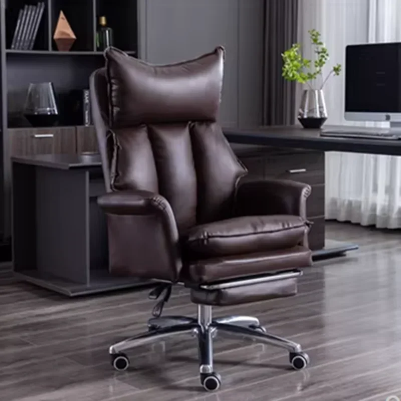 

Leather Back Cushion Office Chair Recliner Modern Design Pillow Soft Swivel Chair Lazy Comfortable Silla De Playa Home Furniture