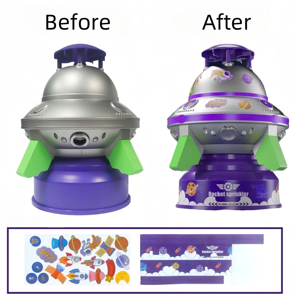 Arroseur de jardin à pulvérisation d'eau Ufo spatial, arroseur à soucoupe volante, jouet de jeu d'eau rotatif volant, cadeaux pour garçons et filles 1 pièce