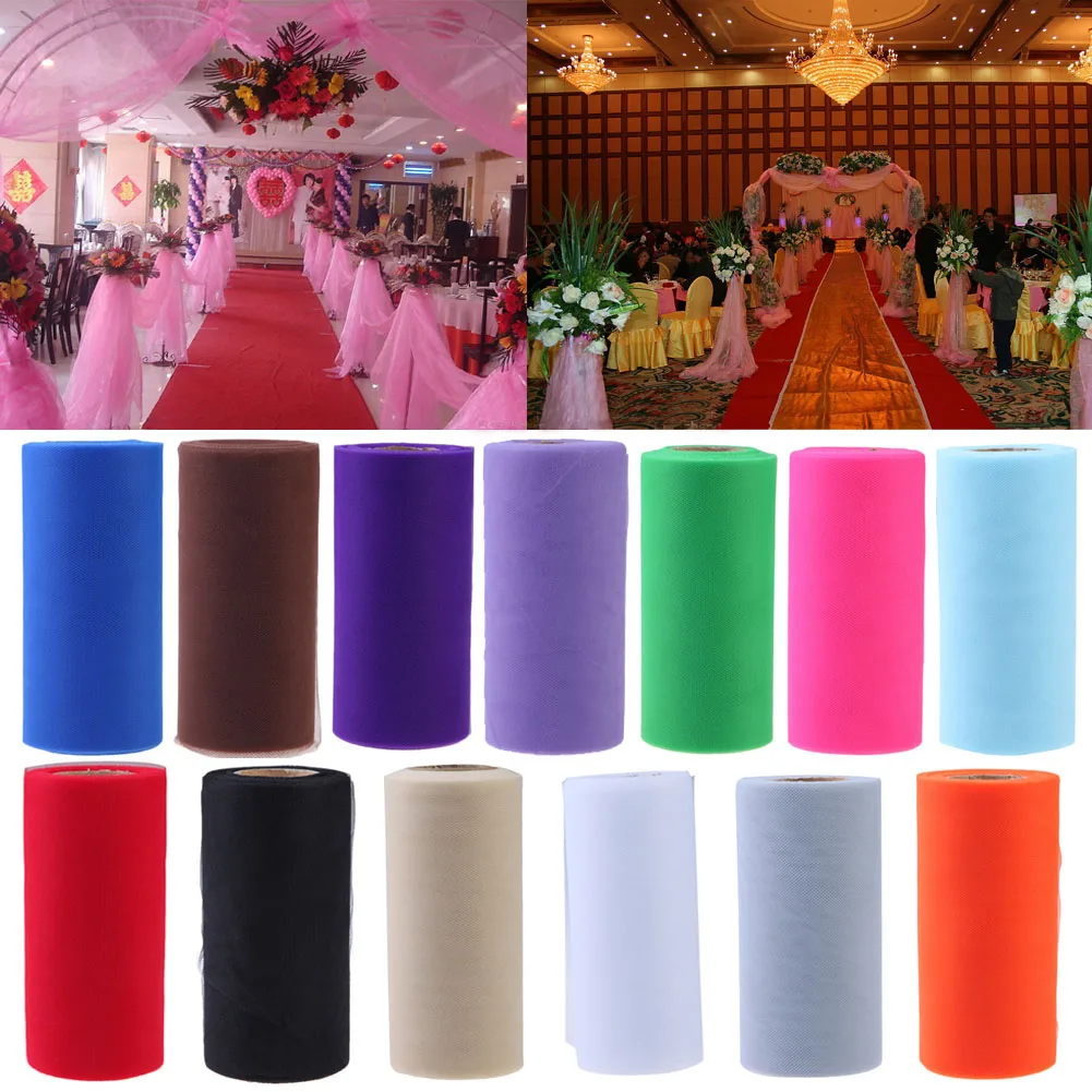 25yards Colorful Tissue Tulle Paper Roll Spoo 15cm width Party Craft Wedding Birthday Holiday Decoration