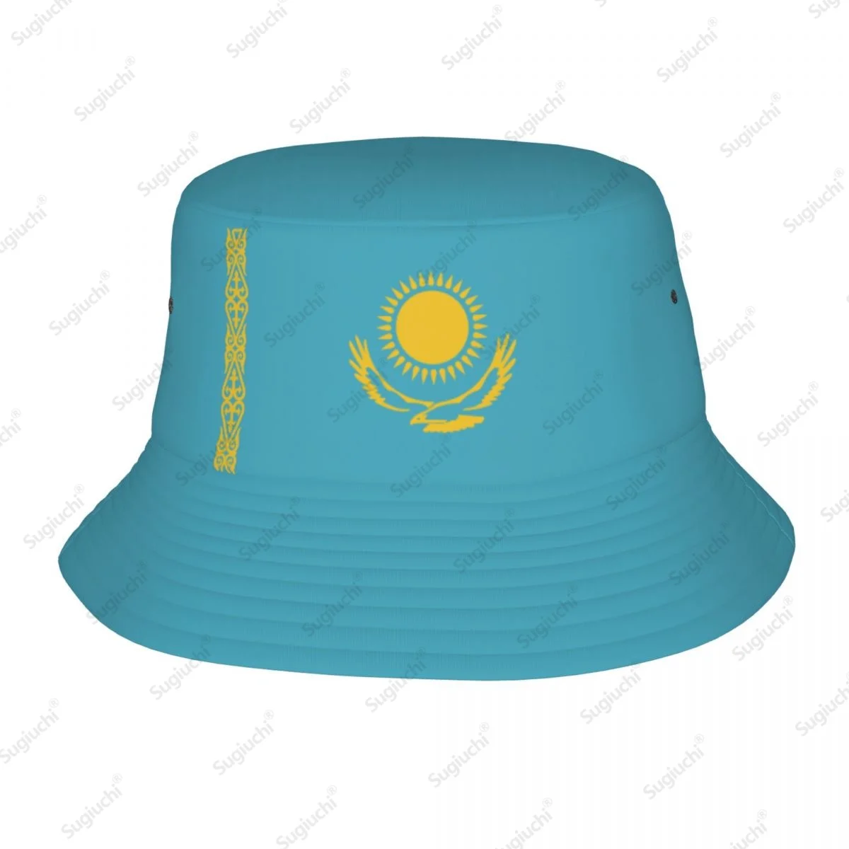 

2025 Kazakhstan 3D Flag Men Women Bucket Hat Outdoor Sun Protection Cap Breathable Mesh For Fisherman Camping Hiking