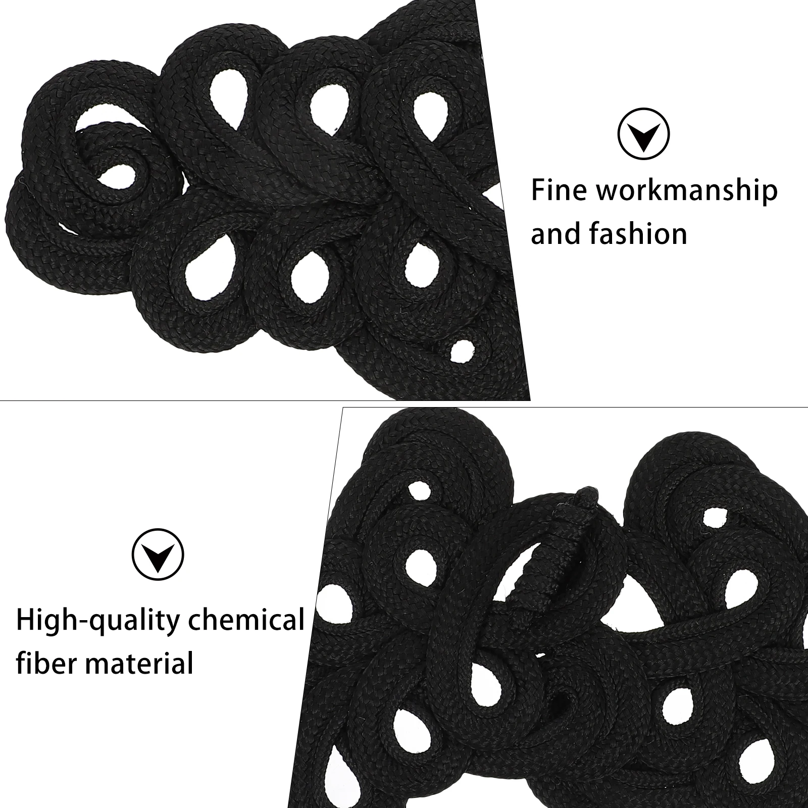 

2 Pairs Performance Waist Accessories Black Cloak Fastener Sewing Buttons Chinese Knot Style Clothes Decorative Han Suit Buckles