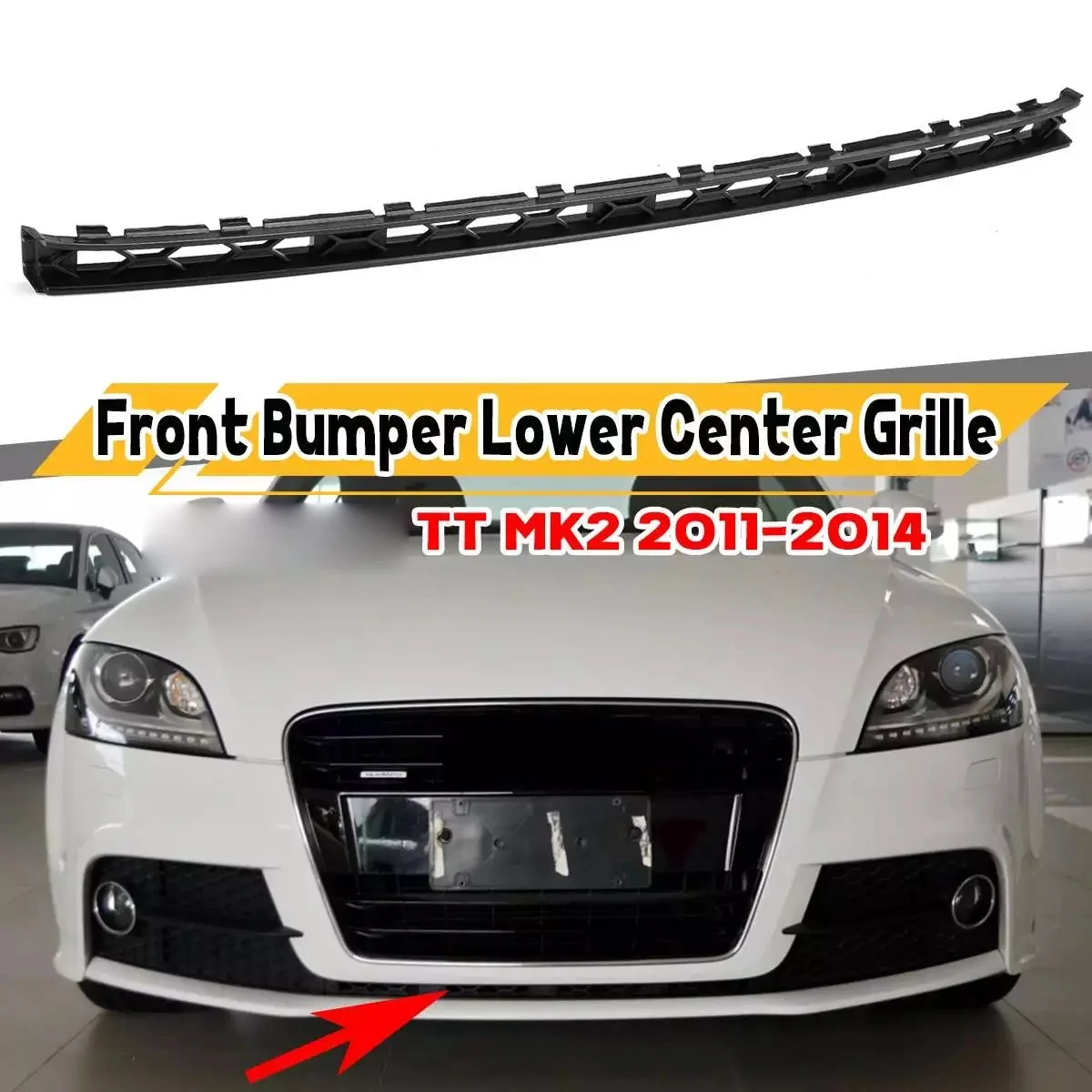 アウディTTmk2 2011-2014,8j0807697h用フロントバンパー下部センターグリル