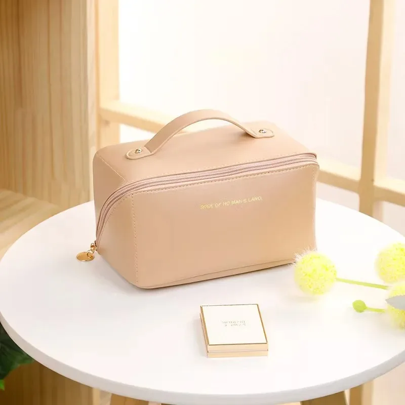 Cosmetic Bag Portable Large-Capacity Toiletry Bag,Divided Makeup Organizer with Multiple Compartments for Home, Outdoor & Travel