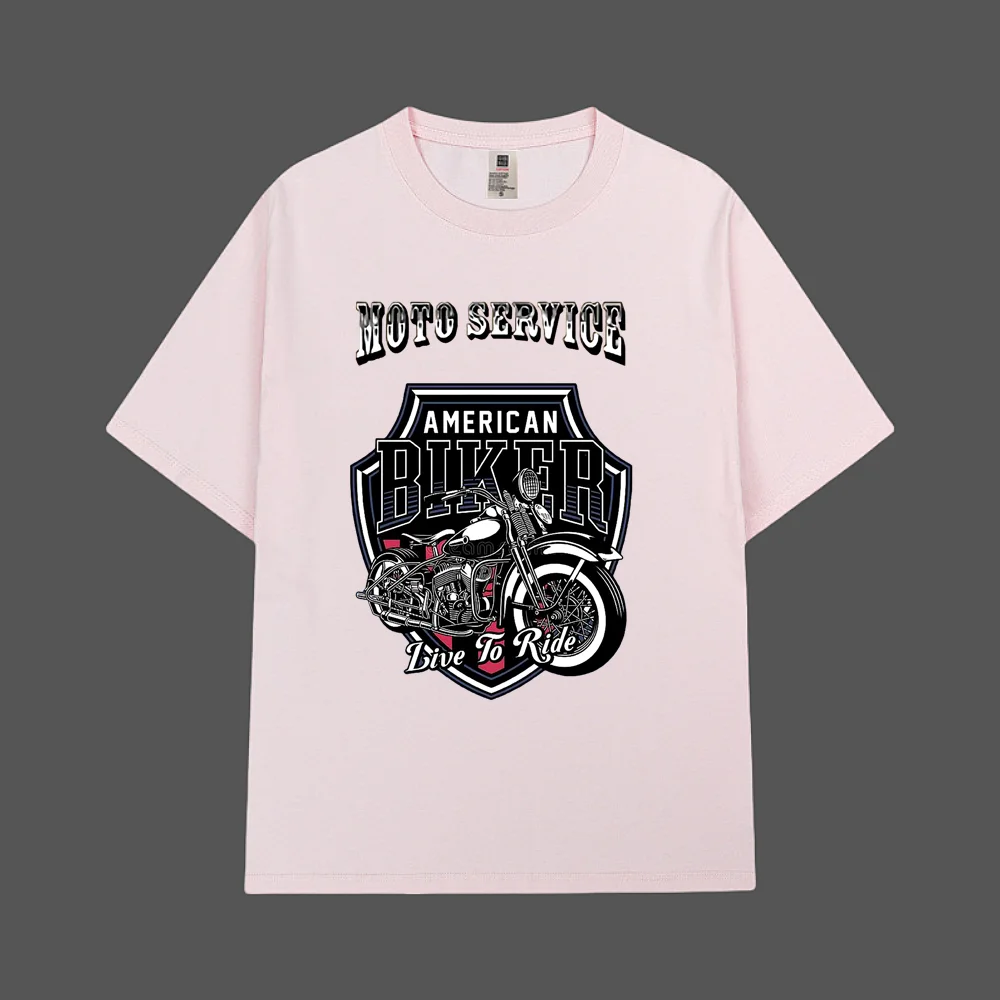 

Summer Motorcycle T-shirt Men's Short sleeved T-shirt LIVE TO RIDE Printed Classic T-shirt Men's Street Bicycle T-shirt Top