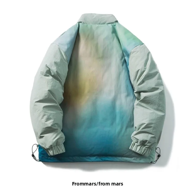 

Куртка-пуховик Creative ist Fading Splicing с воротником-стойкой, теплая, повседневная, свободного кроя, молодежная, трендовая, весенняя