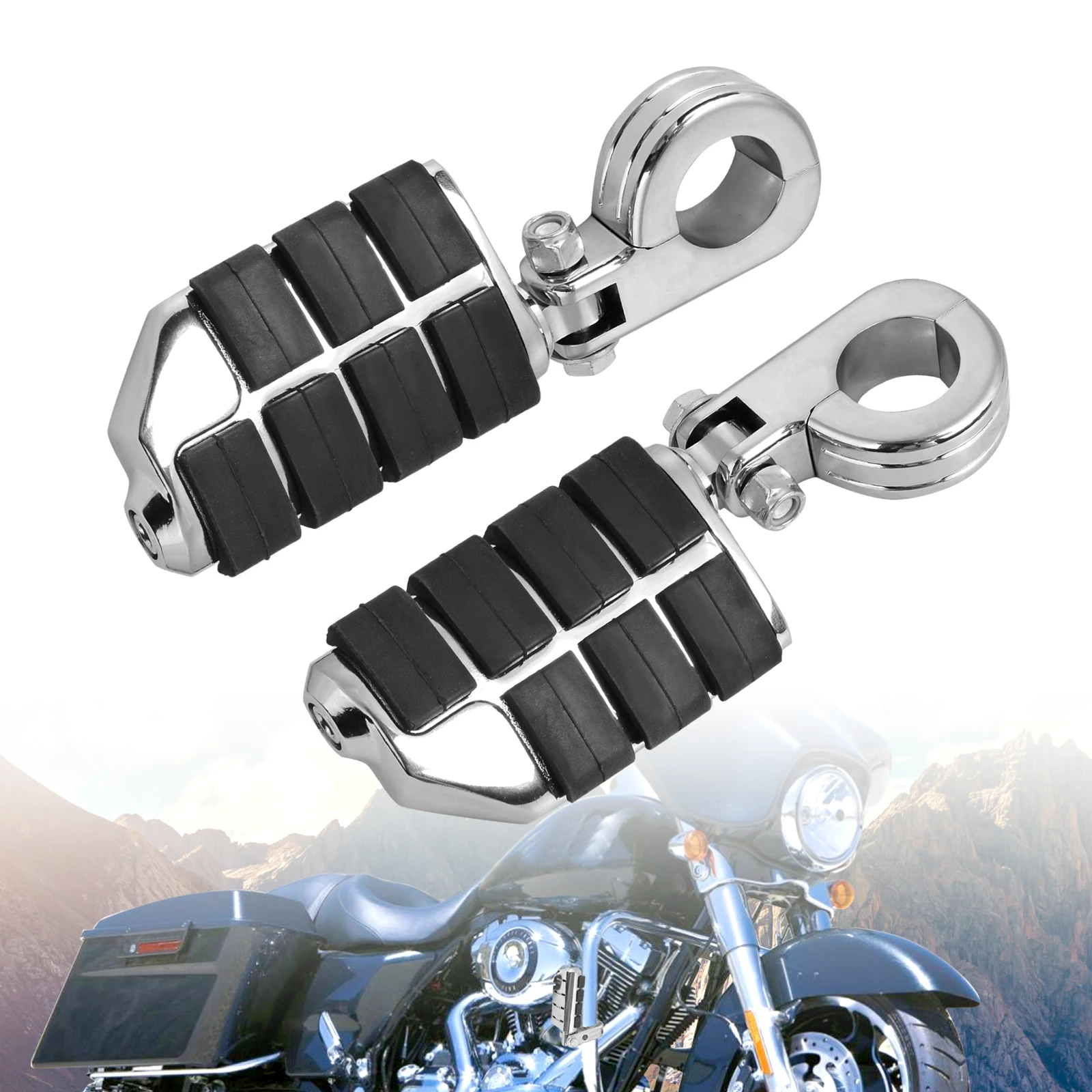 

Motorcycle 360° P-Clamps Accessories Highway Footpegs Crash Bar for 1 1/4" (32mm) Engine Guard Harley Davidson Honda Suzuki