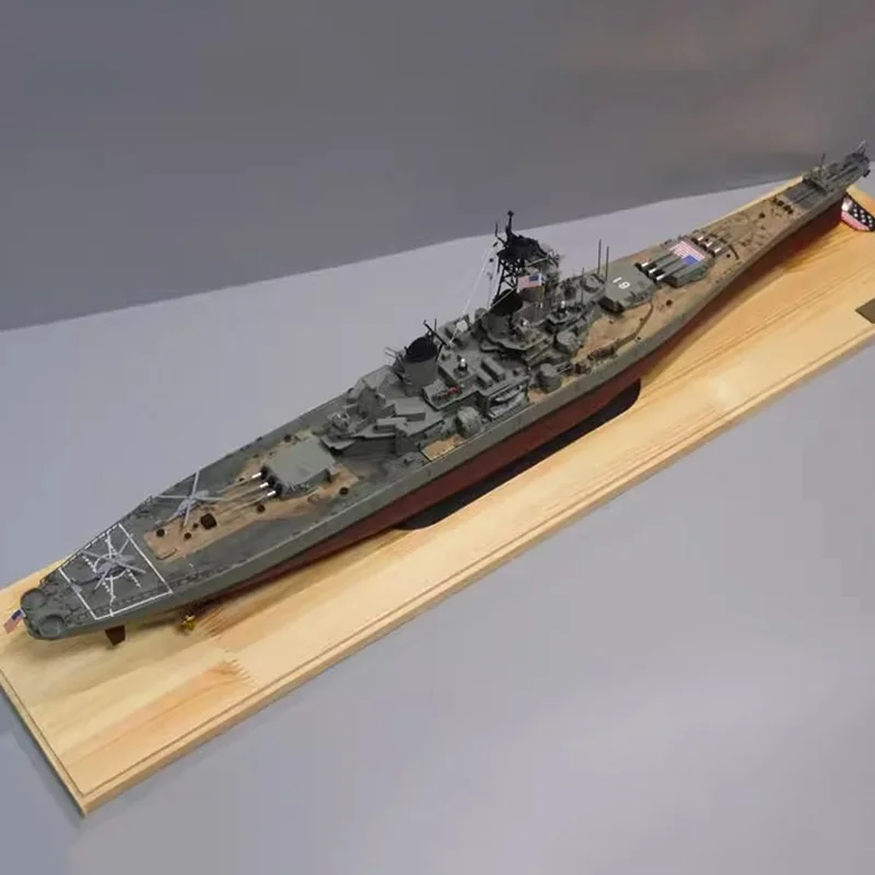 Acorazado pesado de clase Iowa de EE. UU., modelo de barco con acabado de plástico, adornos de modelo de barco estático, decoración del hogar, colección náutica, 1/350