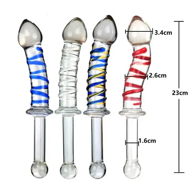 Vibrador de cristal de vidro anal plug brinquedo sexual lésbica estimulação do clitóris vaginal vara produto sexual suave para masturbação feminina