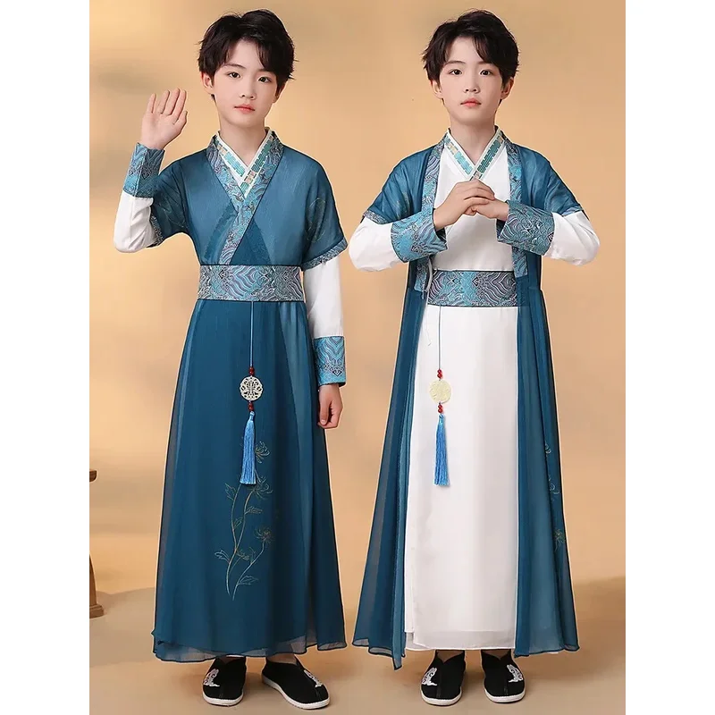 Baby Hanfu Dress Boy Set Traditional Chinese Costume Cosplay Children Ancient Stage Outfit Girl Suit Kids Clothes Vestido Chino