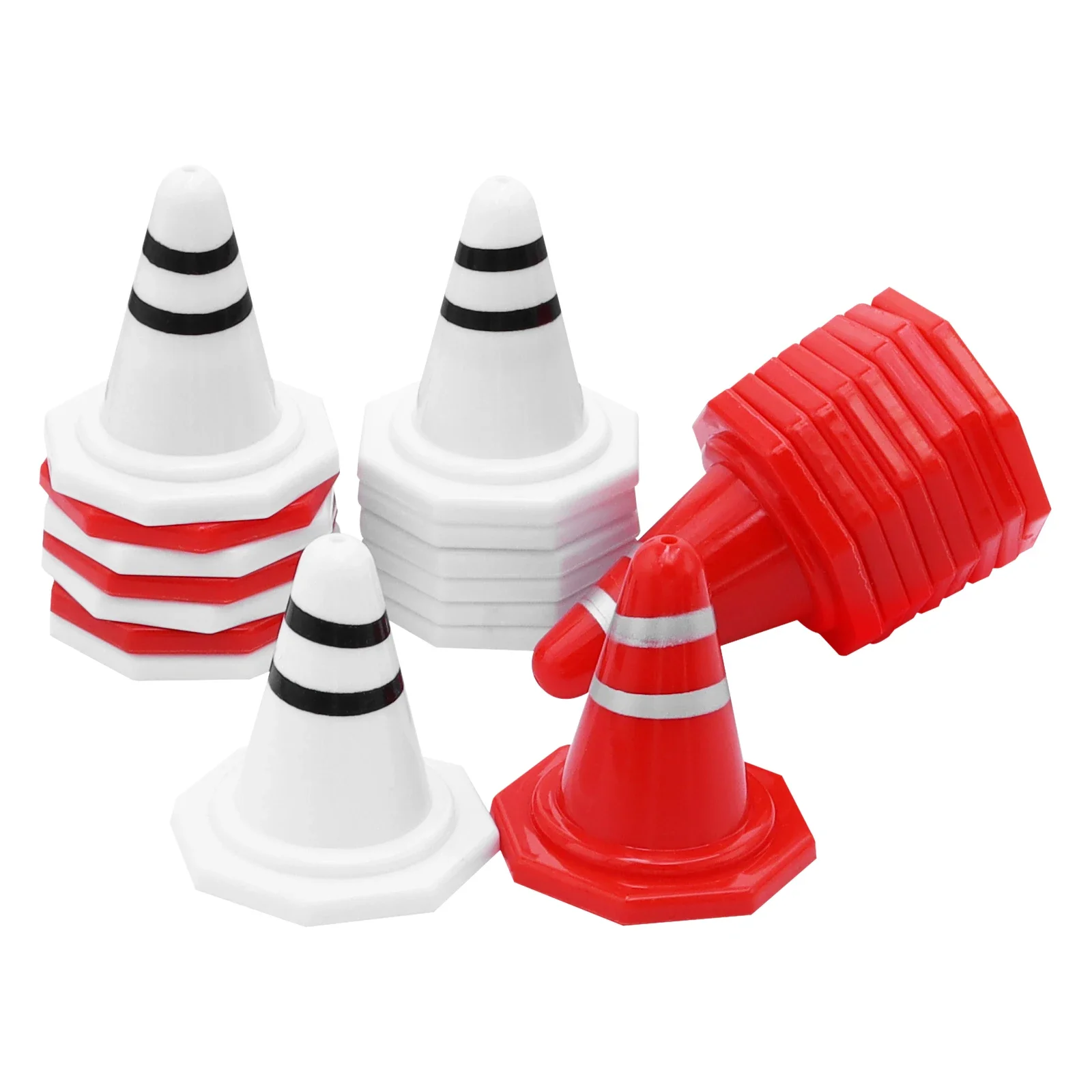 Drift Racing Track Plastic Mini Traffic Cones Toy Red White Light Weight for Kids Sports Training for 1/16 1/18 1/24 1/28 RC Car