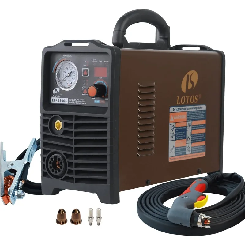 LTP5500D Non-Touch Pilot Arc Digital Plasma Cutter, Dual Voltage 110V/220V, 3/4 inch 19mm Clean Cut, Brown