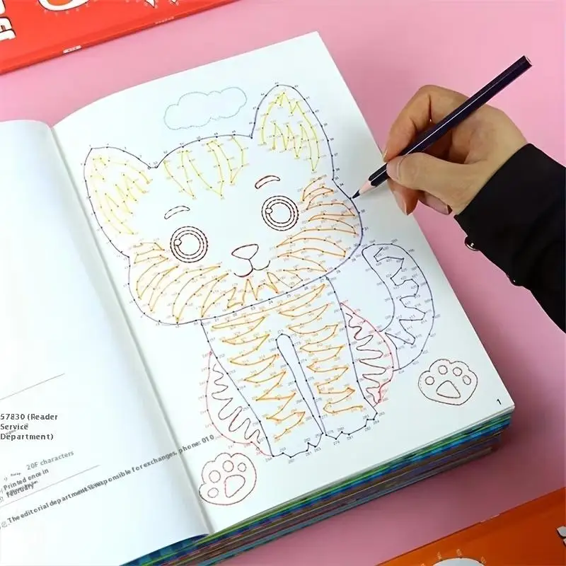 

1/2/3Pcs Focused Training Book Children's Digital Connectivity And Coloring Book Set 44 Pattern Suitable For Ages 3-6