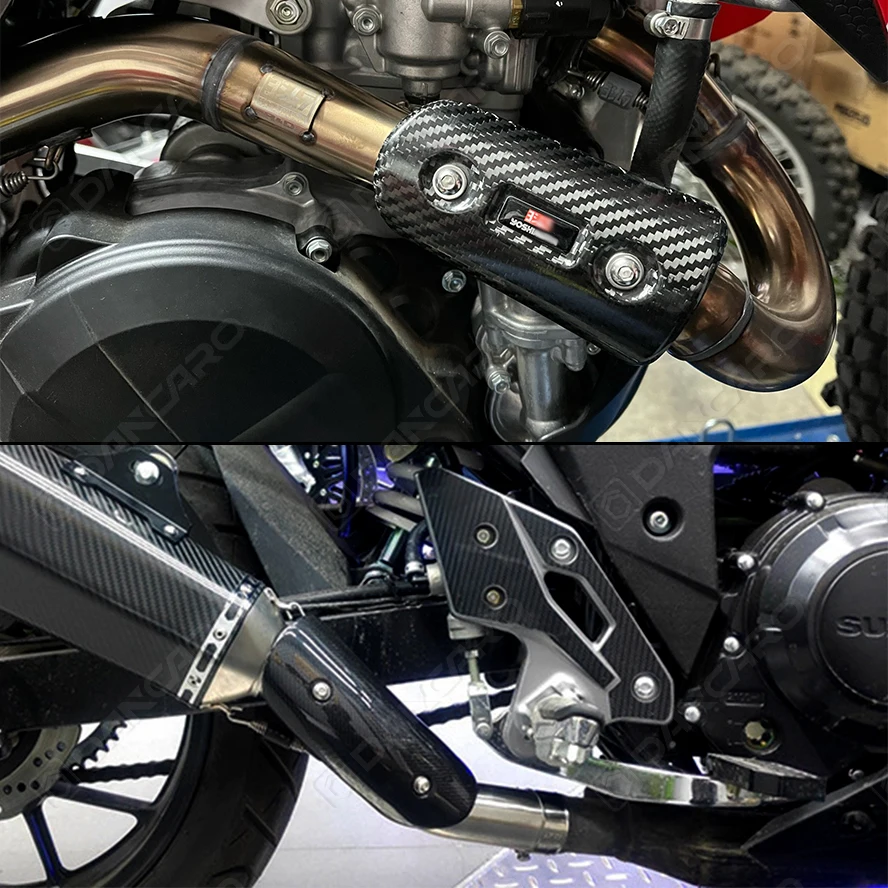 Motorcycle Exhaust Shield Cover Muffler Carbon Fiber Anti-scalding Protector Escape Heat Guard For Pit Dirt Bike Accessories