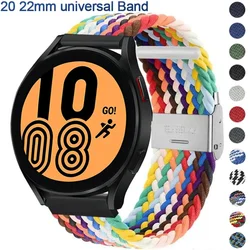 20mm 22mm Band for Samsung Galaxy Watch 4/classic /5 pro 45mm 44mm braided solo loop bracelet correa HUAWEI watch GT 2e 3 strap