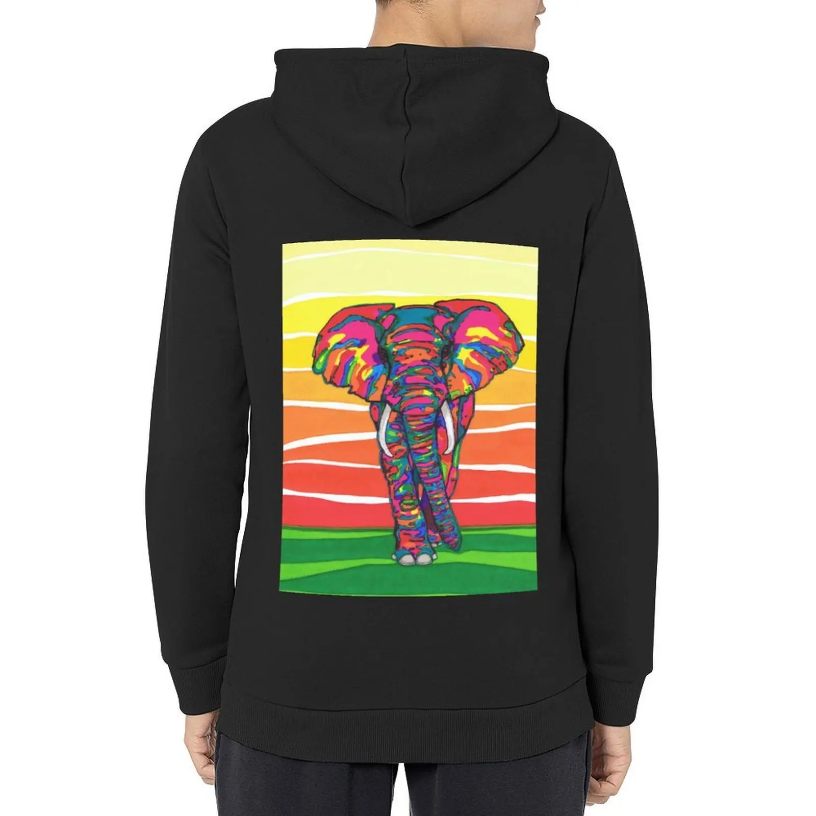 

African Elephant Hoodie anime clothes fashion men japanese style mens clothing anime hoodie