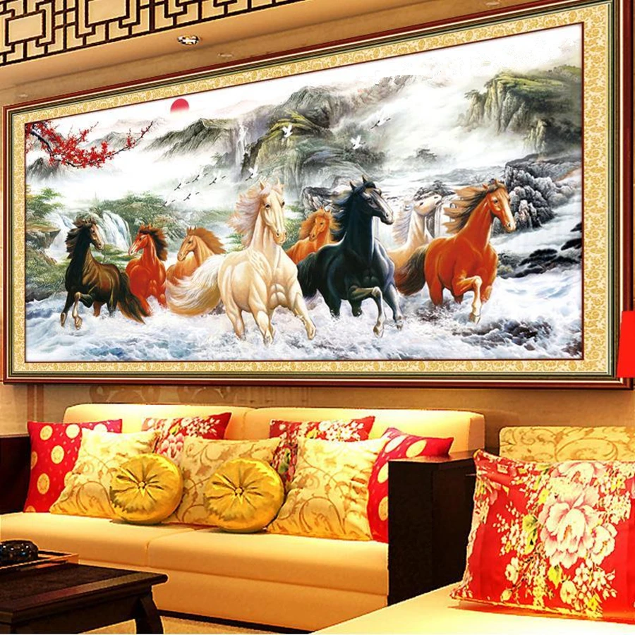 

DIY 5D Diamond Painting Big Size Horses Series Full Drill Square Embroidery Mosaic Art Picture Of Rhinestones Home Decor Gifts