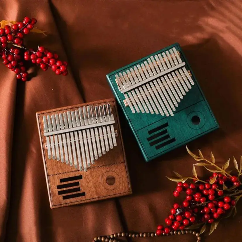 

Retro Kalimba 17 Key Thumb Piano Высококачественное деревянное магоничное акация деревянное тело музыкальный инструмент Kalimba Piano Creative Music Box