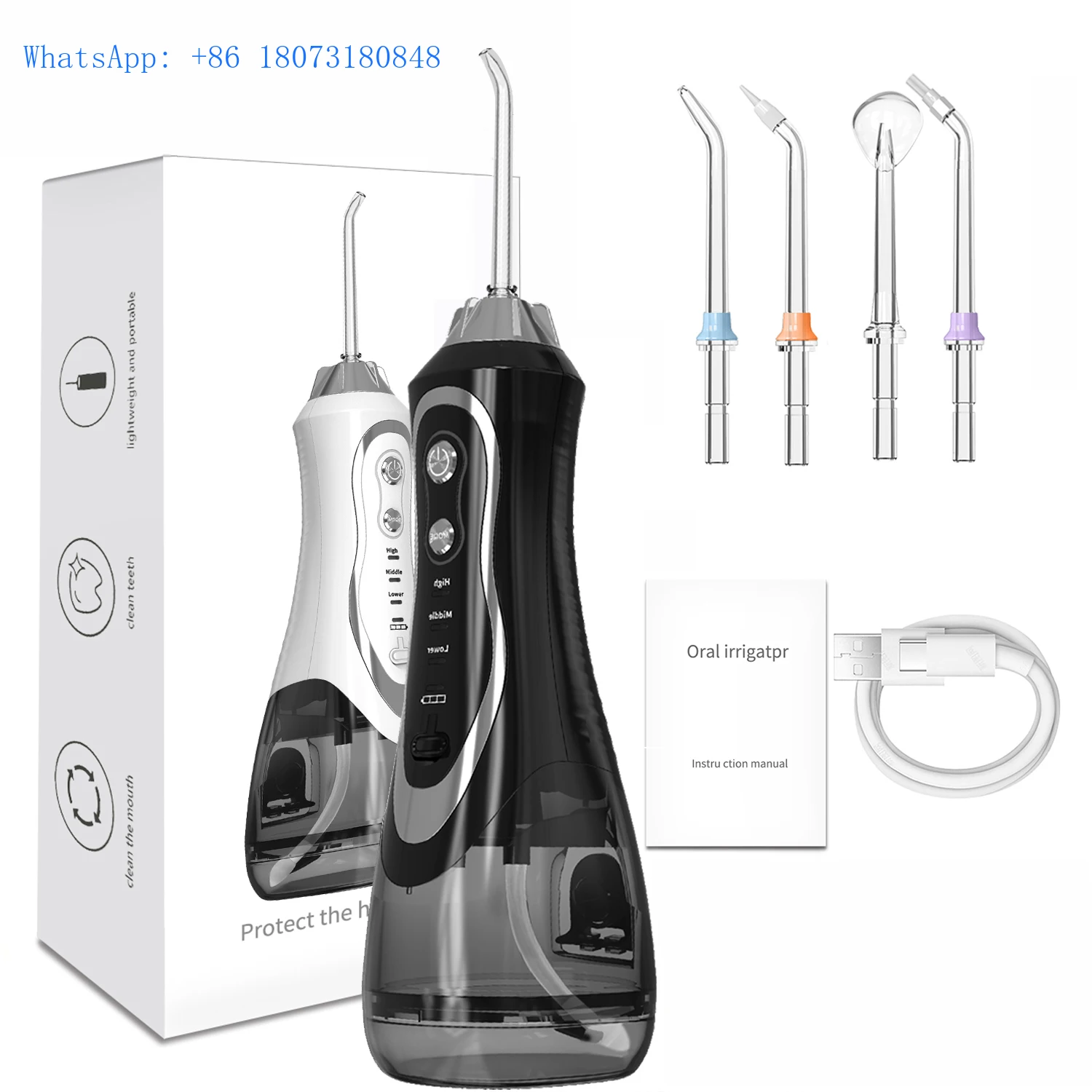 Smart Electrical Water Flosser Cordless Oral Irrigator  IPX7 Waterproof  for Health and Teeth Whitening